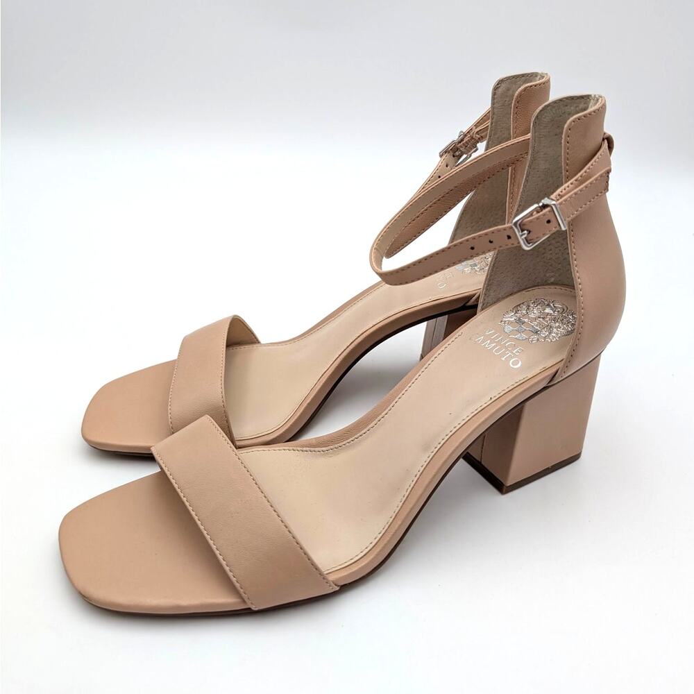 Vince Camuto Margry Ankle Strap Sandal Women's Beige Leather Size US11M EU42.5